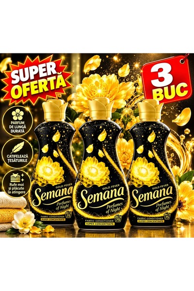 Semana Σετ 3 τεμαχίων Gold Fever Perfumes of Night – Υπερσυμπυκνωμένο μαλακτι...