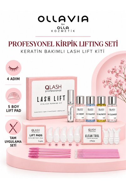 OLLAVIA Profesyonel Kirpik Lifting Seti (Keratin Bakımlı) – Kalıcı Kirpik Kıv...