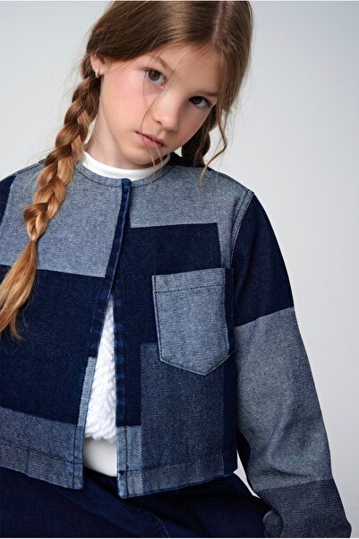 İndirimkusu Patchwork Jean Girls' Design Jacket