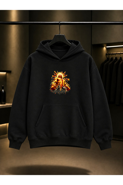 fame-stoned Ultrakill Sisyphus Prime Printed Unisex 100% Cotton Black Hooded ...