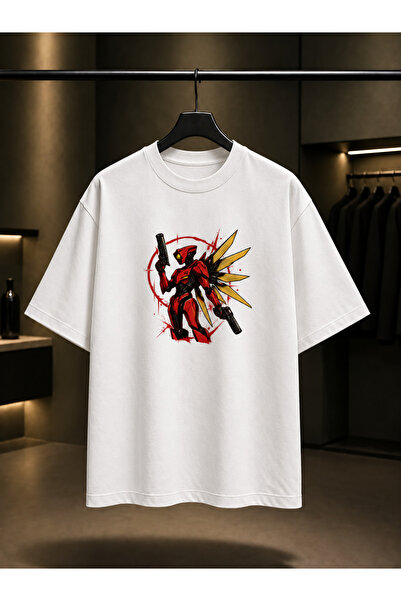fame-stoned Ultrakill V2 Red Mirror Printed Unisex 100% Cotton White T-Shirt