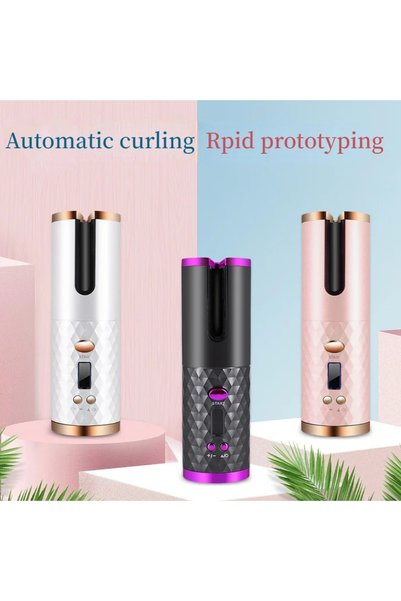 WaveByte Automatic Hair Curlers USB Charging Portable Wireless Rotate Hair Cu...