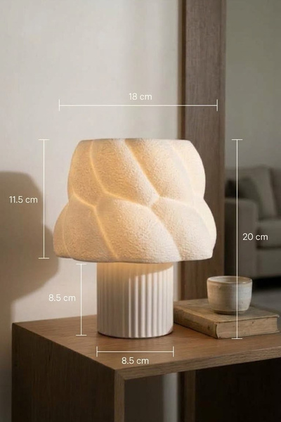 Dezora Home Modern Dokulu Dekoratif Abajur – Masa Lambası, Yatak Odası Komodi...