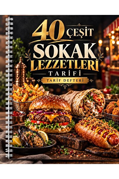 Eseran Print 40 Çeşit Sokak Lezzetleri Tarif Defteri-A5 Spiralli