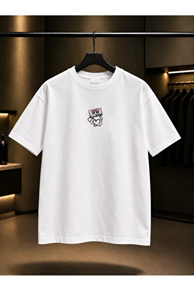 fame-stoned Skins Mini Cassette Printed Unisex 100% Cotton White T-Shirt