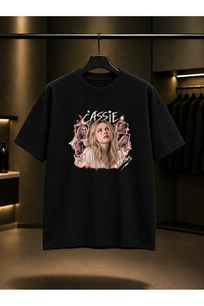 fame-stoned Skins Cassie Printed Unisex 100% Cotton Black T-Shirt