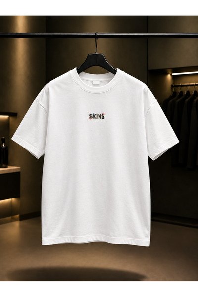 fame-stoned Skins Skins Type Printed Unisex 100% Cotton White T-Shirt