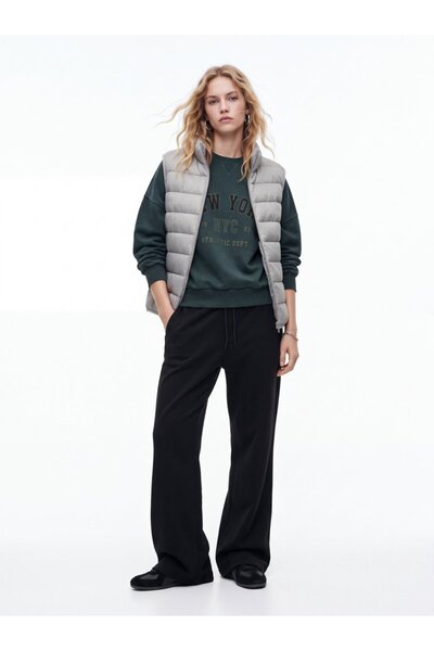 Ltb Relaxed Fit Faded Fabric Text Printed Green Sweatshirt