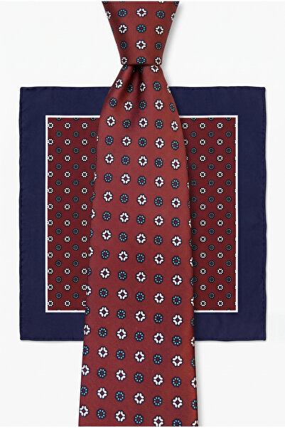 CROATE Burgundy Imported Fabric Italian Patterned Premium Tie – Minimal Pattern