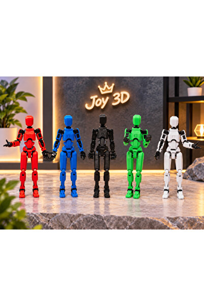 JOY 3D 5 Adet Robot Dummy Oynar Eklemli Hareketli Oyuncak Aksiyon Figürü Seti