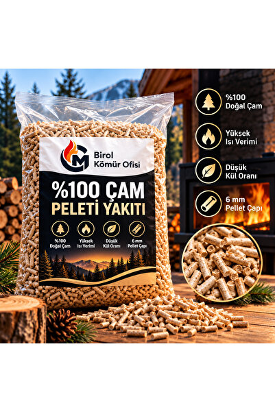 6 mm Premium Çam Peleti – Organik, Yüksek Alev Gücü, Dayanıklı Yanma 20LT-10kg