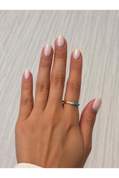 nunu takı Turquoise Gold Thin Ring