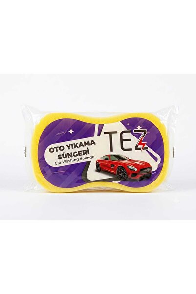 TEZ Oto Yıkama Süngeri Araç Temizlik Süngeri SARI