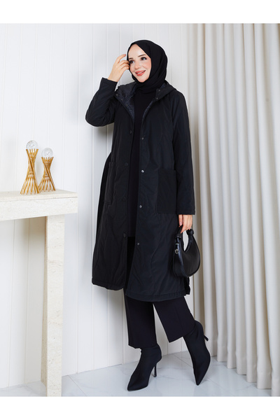 Sems Combo kumaş siyah renk mont