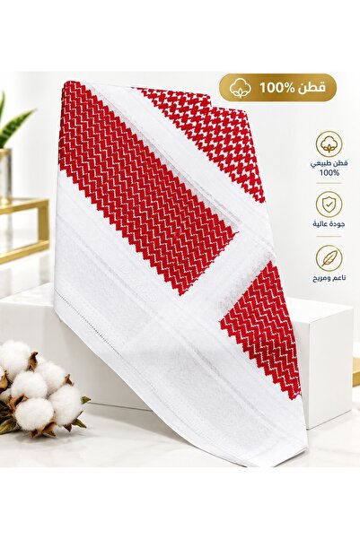Generic Red Shemagh 100% Cotton Jacquard