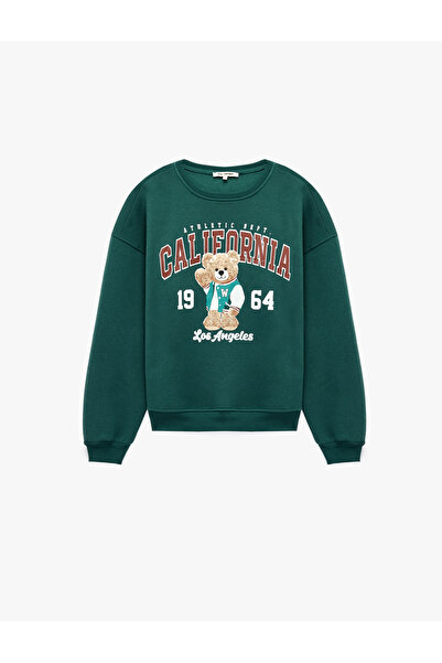 Koton Comfortable Fit, Crew Neck, Long Sleeve, Teddy Bear Printed Sweatshirt