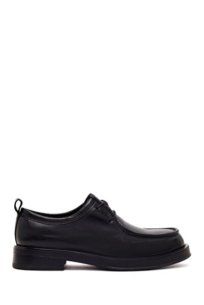 Derimod Men's Black Lace-Up Thick-Soled Leather Casual Shoes Wm680032Dv