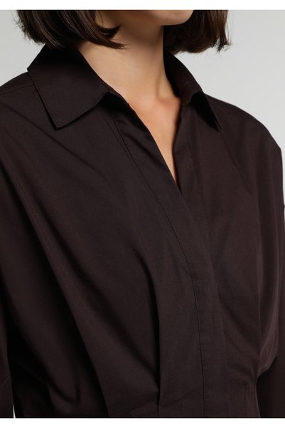 Colin's Fashion Fit Shirt Neck Düz Kadın Mor Uzun Kol Gömlek