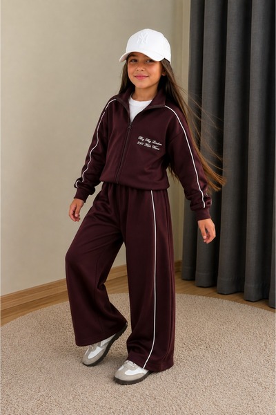 KOKOŞ BEBEK Girl's Ribbed Cardigan Oysho Fabric 2-Piece Tracksuit Set - Age 4...