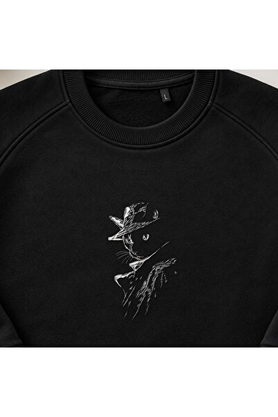 KEYFHOME Detective Cat Noir Desen Broderie Gât Ciclism Hanorac Unisex