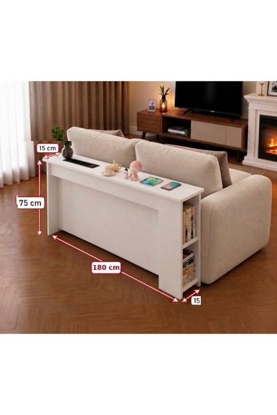 TrMuko Koltuk Arkası MDF Dresuar – 4’lü Priz, USB + Type-C Şarj Konsolu | Kol...
