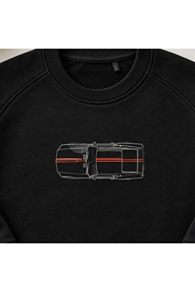 KEYFHOME Top View Racing Car Embroidered Crew Neck Sweatshirt Unisex