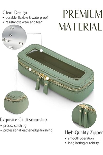 Popvibe Makeup Brush Travel Case Slim Makeup Bag for Women Clear Cosmetic Bag Cute Makeup Case Pink