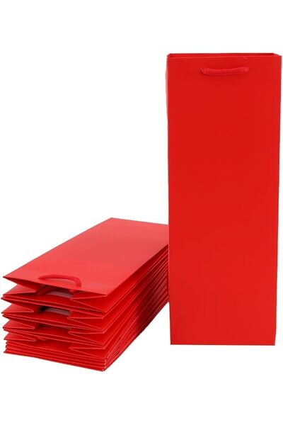 Red Dot Gift ®   حزمة من 10 أكياس زجاجات نبيذ سوداء اللون ذات ملمس مميز، أكيا...