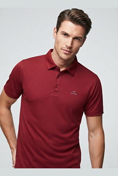AUXOM Men's Polo T-Shirt - Short Sleeve - Maroon
