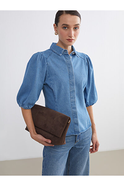 LC Waikiki I Balloon Sleeve Women's Jean Shirt from Freezen Store