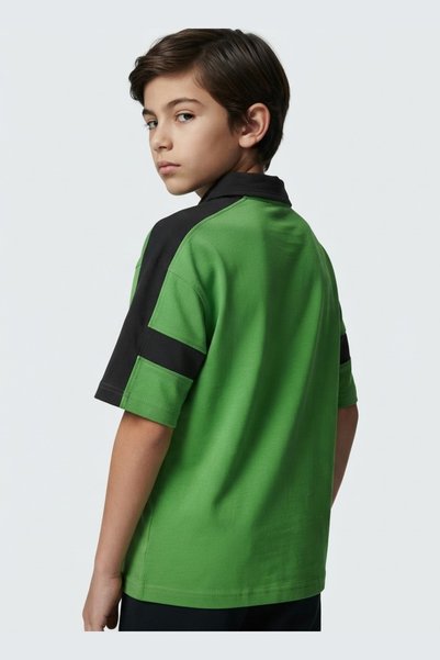 AUXOM Boys' Polo T-Shirt - Half Sleeve - Green
