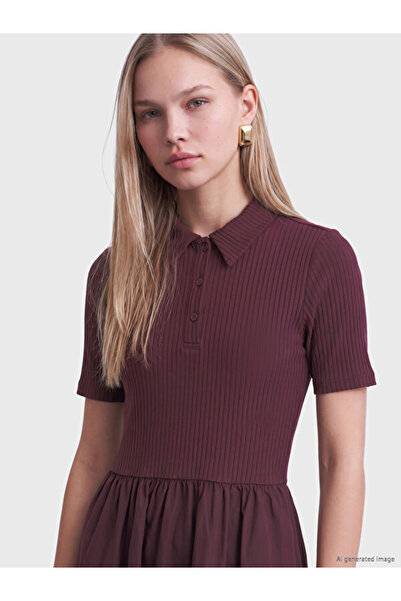 LC Waikiki Shirt Roba Collar Ribbed Dress for Style Enthusiasts from Uzg Store