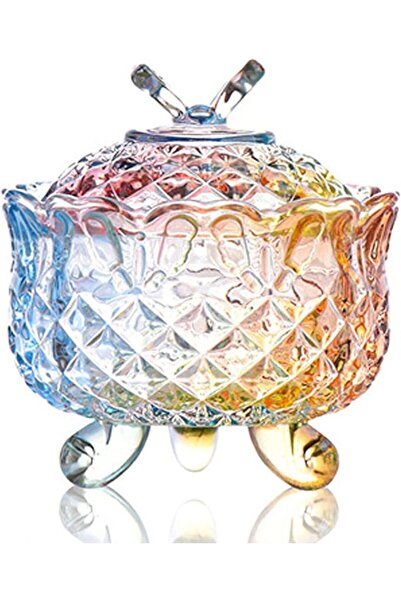 KASTWAVE Sugar Bowl/Pot Dispenser, Spice Jar, Salt Seasoning, Glass Candy Dis...