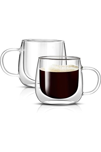 NALACAL 10oz Double Wall Glass Coffee Mugs Set of 2, Large Insulated Espresso...