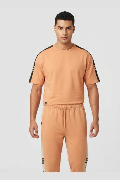 AUXOM Men's T-Shirt - Short Sleeve - Light Orange
