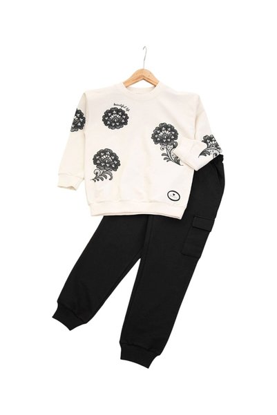 voyyo kids baby Set de trening pentru fete, cu imprimeu floral, sezonier, com...