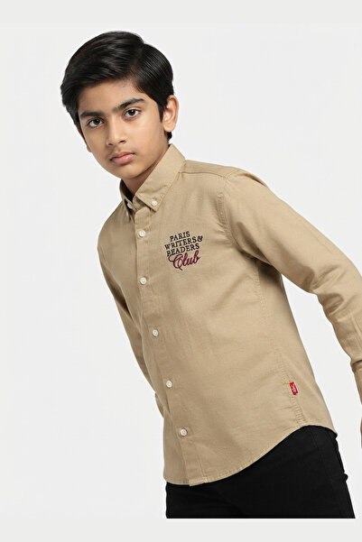AUXOM قميص ABC KIDS LINEN PLAIN F/S للأطفال