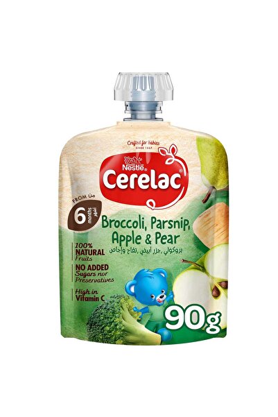 Nestle Cerelac Fruits & Vegetables Puree Pouch Broccoli Parsnip Apple & Pear ...
