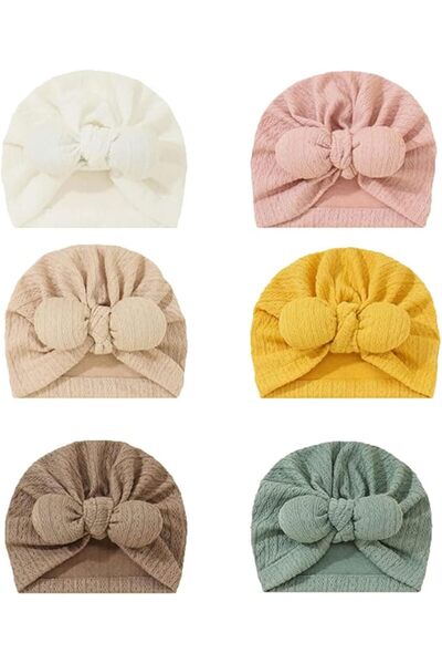 SYOSI Baby Turban Newborn Soft Beanie Girl Boys Breathable Big Bow Headband I...