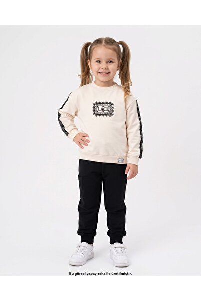 voyyo kids baby Set de trening pentru fete, cu mâneci cu dantelă, pentru vârs...