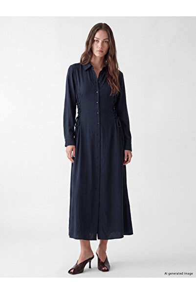 LC Waikiki Esvab • Modern & Distinctive Eyelet Detailed Shirred Shirt Dress