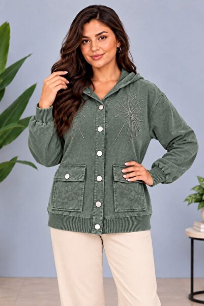 CEDY DENIM Cedy -Special Design Women's Stone and Embroidery Detailed Buttone...