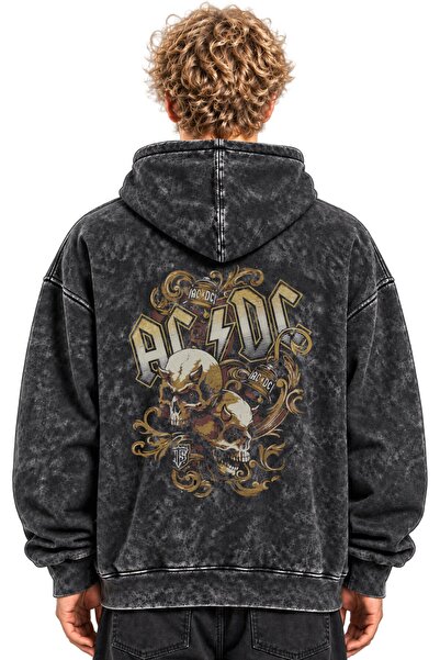 SEVBANO Hanorac cu glugă lavabil, unisex, cu imprimeu AC DC Rock Metal Music ...