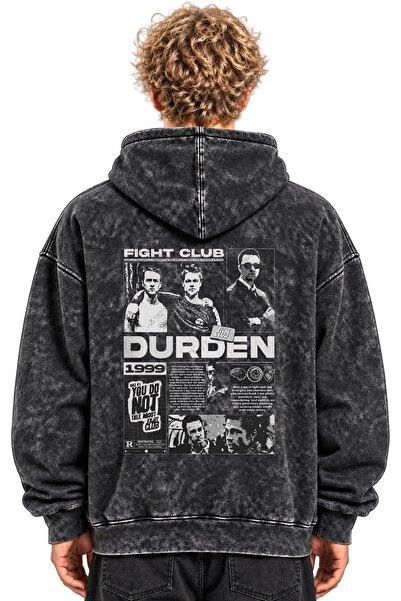 SEVBANO Fight Club Tyler Durden Hanorac cu glugă lavabil, unisex, supradimens...