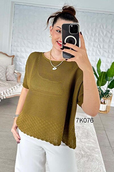 İnce Topuk Openwork Knitwear Blouse 7K076