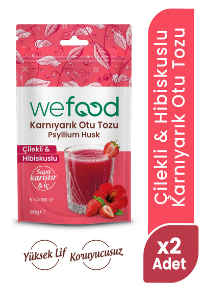 Wefood Hibiskus & Çilekli Karnıyarık Otu Tozu 90 g 2'li
