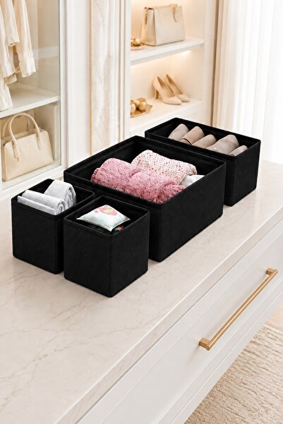 PH Prendi Home Set de 4 organizatoare pentru sertare - Negru