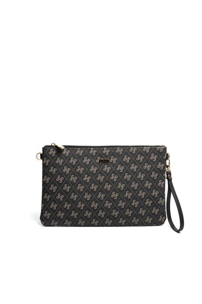 Silver Polo Smoked - Black Monogram Women's Portfolio and Clutch Handbag Sp1034