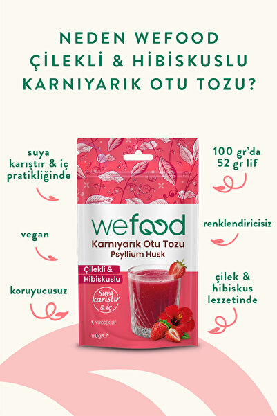Wefood Hibiskus & Çilekli Karnıyarık Otu Tozu 90 g 2'li