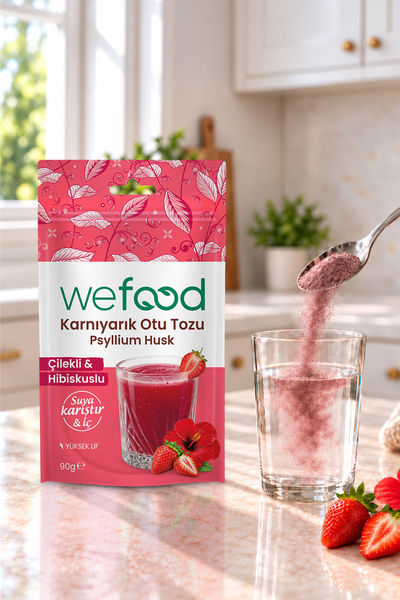 Wefood Hibiskus & Çilekli Karnıyarık Otu Tozu 90 g 2'li
